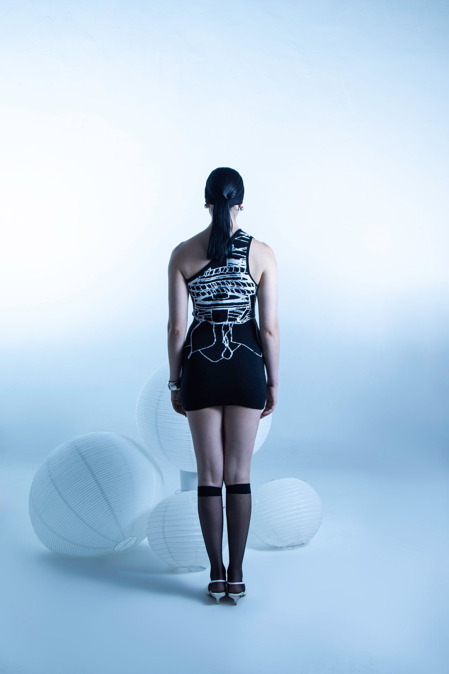 Vestido asimétrico negro Blue 13